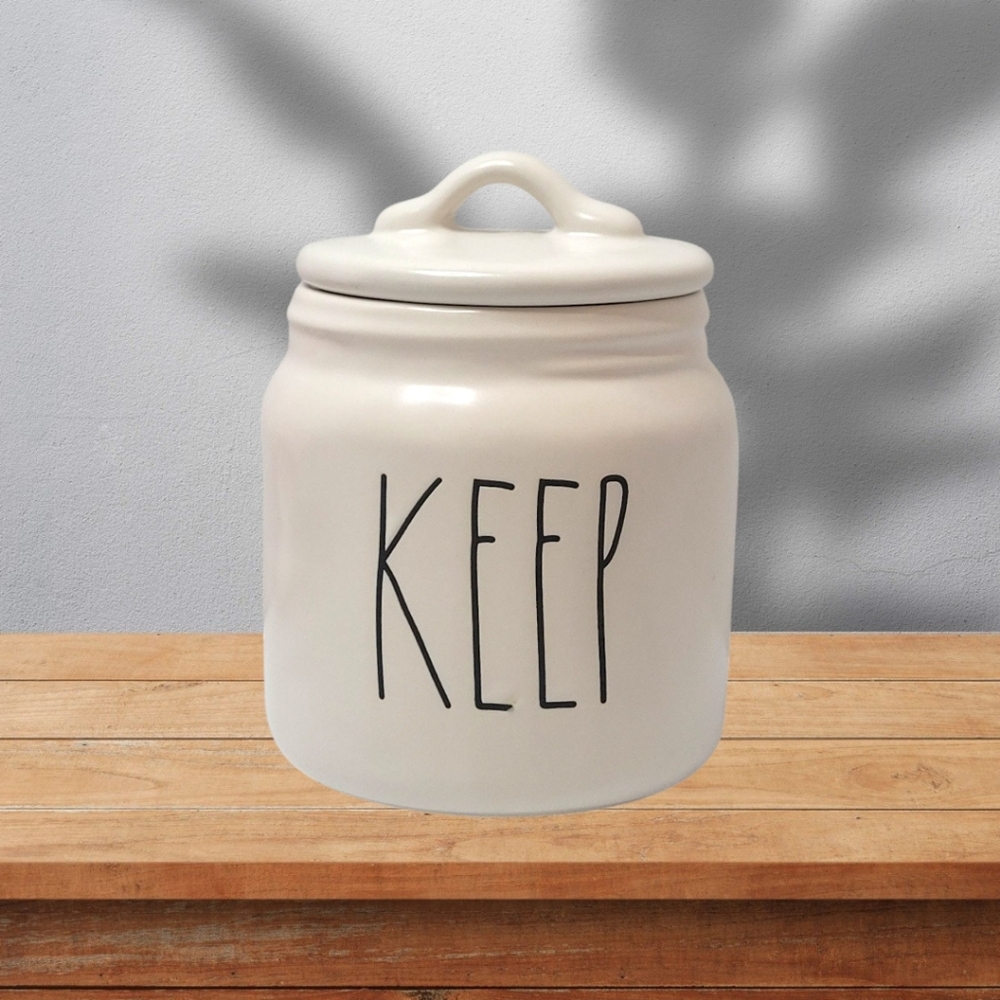 🆕️ Rae Dunn 5.5" Tall KEEP Canister - NWOT